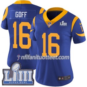 Nainen Los Angeles Rams NFL Pelipaita Jared Goff 16 Nike Royal 2019 Super Bowl LIII 
